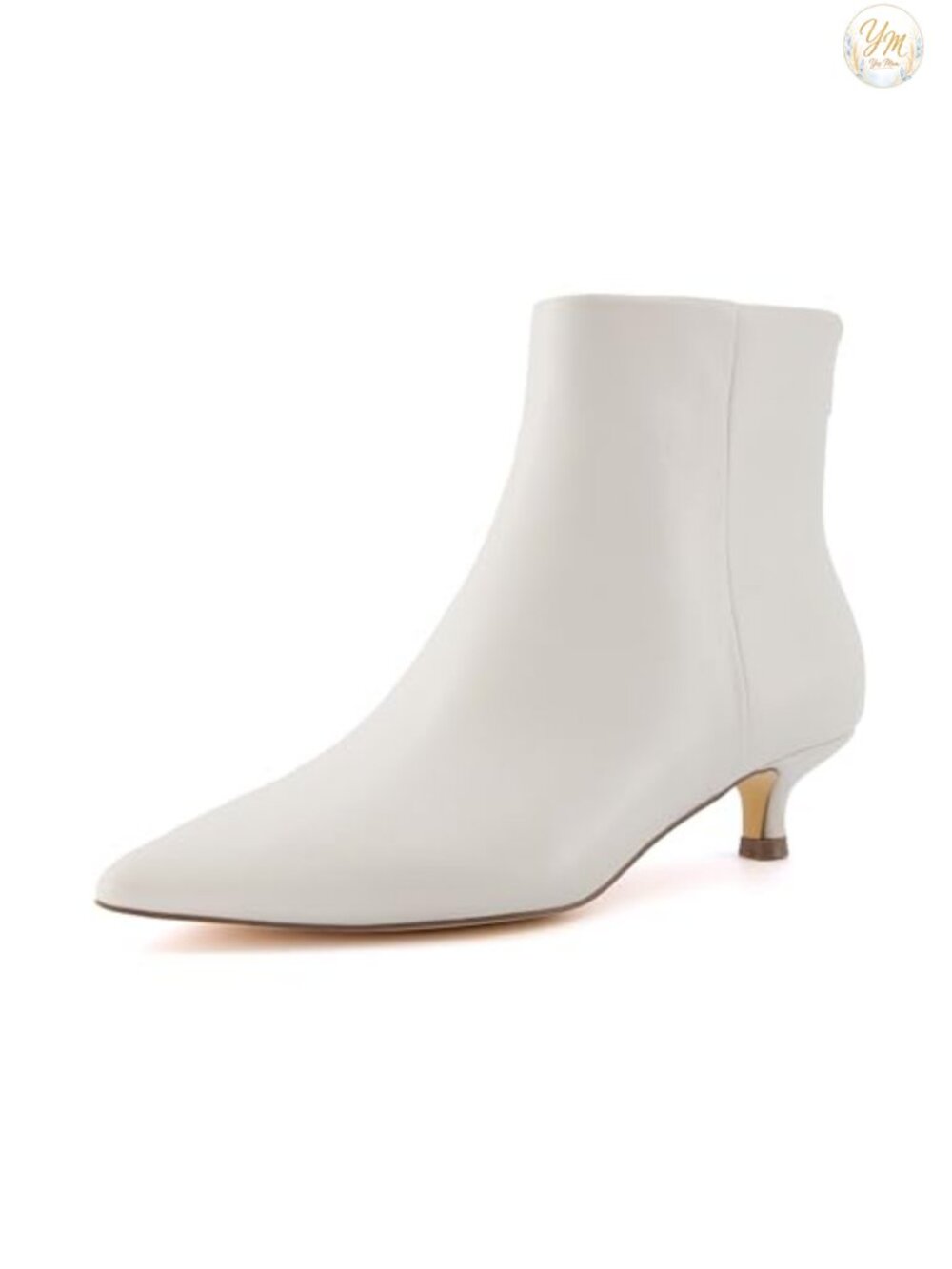 Womens Pointed Toe Kitten Heel Bootie Ankle Boot Wide Width Back Zipper